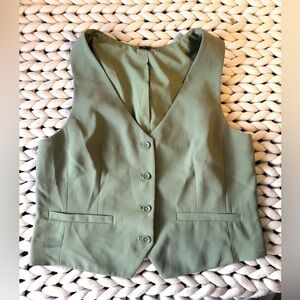 Express Olive Green Sleeveless Vest